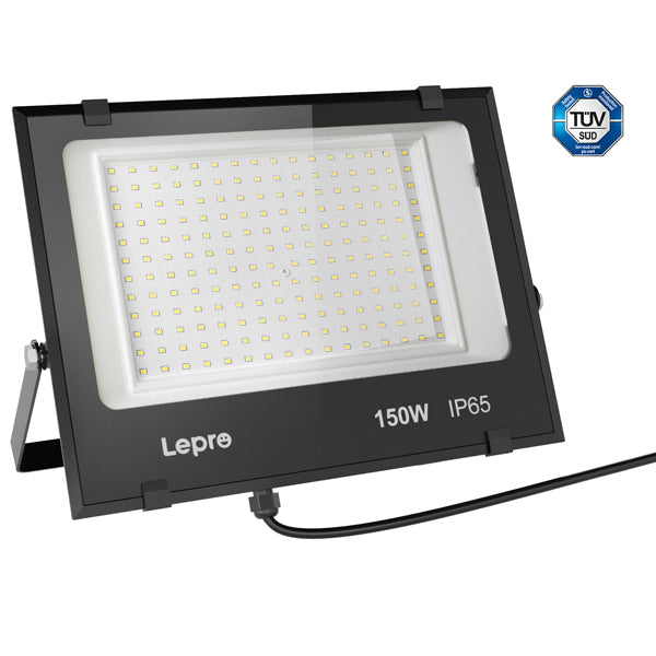 150W LED Floodlight, 18000 Lumen 800W MH Equivalent Flood Light, Waterproof IP65 Security Light with CE and TUV Certification, IK06, 6500K Daylight White