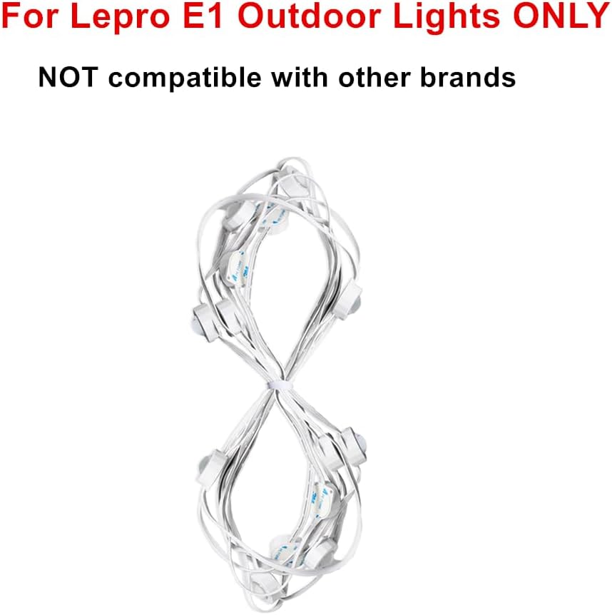Lepro 7.5m/25ft E1 Permanent Outdoor Lights Accessories, Single Strand Without Adaptor and in-line Controller