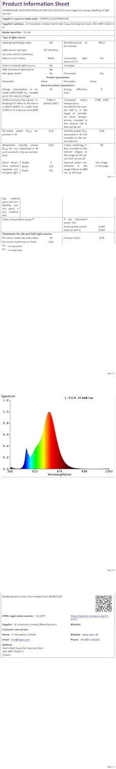 Lepro O1 AI Floor Lamp, Smart Standing Lamp with Music Sync, 2300 Lumen Corner Floor lamp for Living Room, Bedroom, RGB+CCT, AI Lighting Design Assistant, Works with Alexa, 2.4GHz WiFi, No Remote