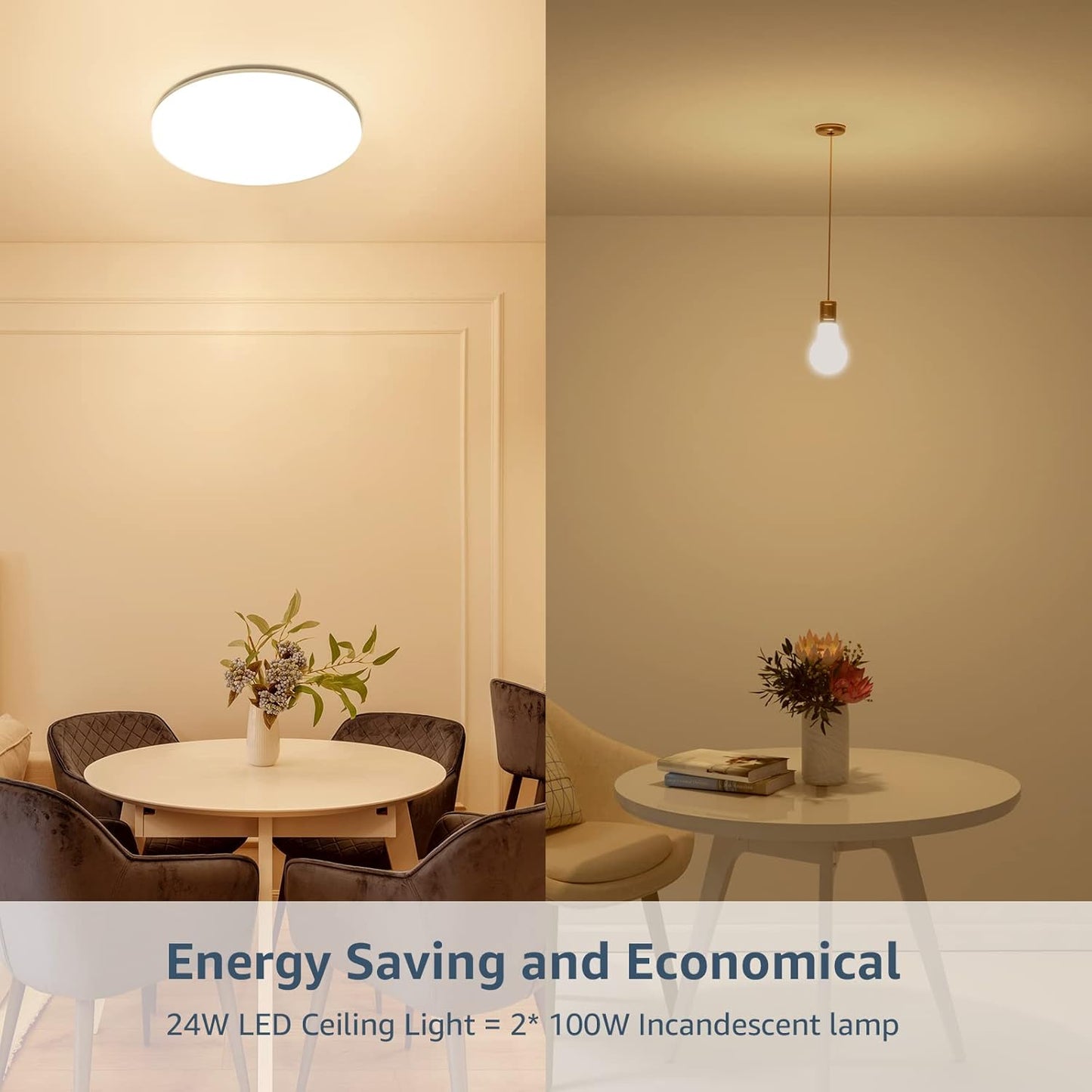 Lepro Bathroom Light Warm White, 15W 1500 Lumen Waterproof Ceiling Lights, 3000K, IP54, 100W Equivalent, Small, Modern, Round Ceiling Light for Kitchen, Toilet, Porch, Bedroom, Utility Room and More