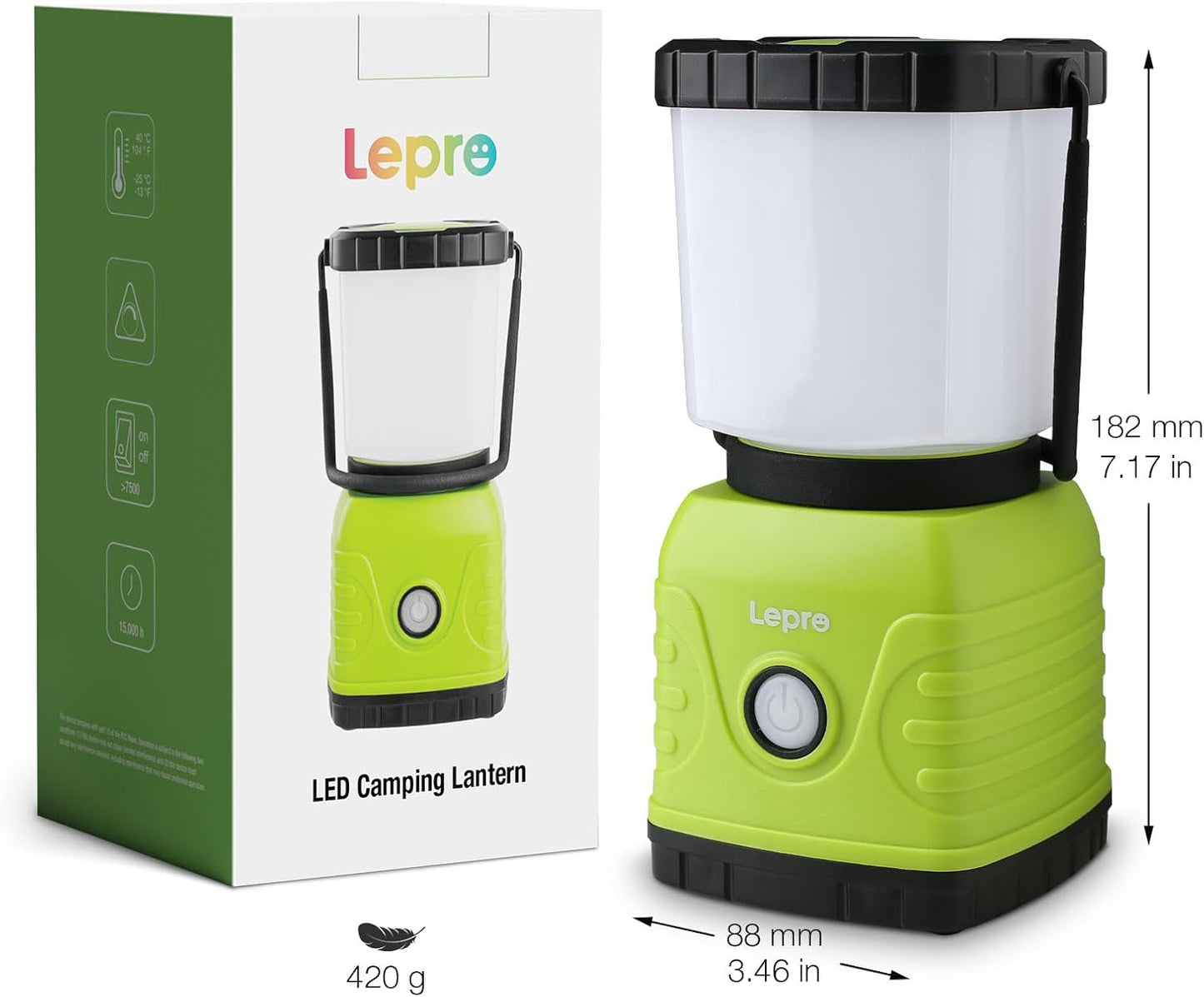 Lepro Camping Light Rechargeable, 1300 Lumen Camping Lantern for Tents, Dimmable 4 Modes, Tent Lights with 3600mAh Power Bank, Camping Accessories, Rechargeable Lantern for Outdoors, Emergency
