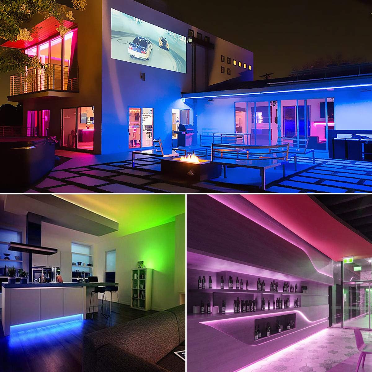 Lepro Outdoor LED Strip Light Waterproof IP65, 10M 300 LEDs WiFi Smart LED Strip, Works with Alexa and Google Assistant, Smart Life App & Voice Control, RGB LED Lights for Kitchen Garden (5Mx2)