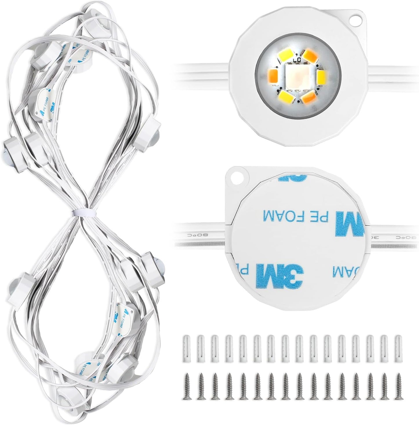 Lepro 7.5m/25ft E1 Permanent Outdoor Lights Accessories, Single Strand Without Adaptor and in-line Controller