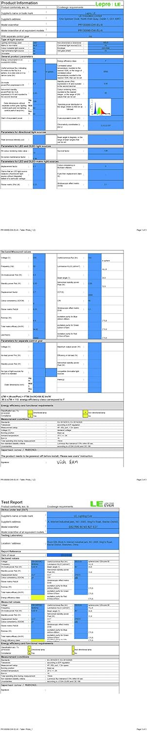 Lepro E27 Screw Bulb, Cool White 6500K, 60W Equivalent E27 LED Bulb, 8.5W 806lm Edison Screw Bulb, GLS Energy Saving E27 LED Light Bulbs, Non-dimmable, Pack of 6