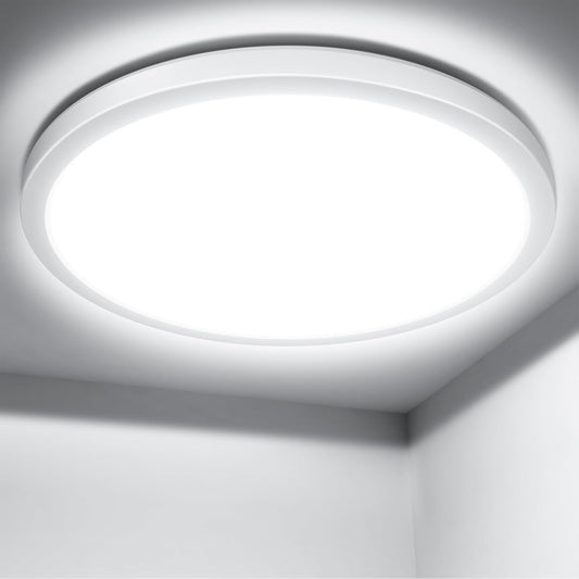 Lepro Bathroom Light, 18W 1800lm LED Ceiling Light, Waterproof IP44, 2.6cm Ultra-thin, 5000K, Round, Modern Flush Ceiling Lighting for Bathroom, Kitchen, Bedroom, Hallway, Utility Room and More, Ø22cm