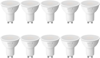 Lepro GU10 LED Bulbs, Warm White 2700K, 4W 345lm, 50W Halogen Spotlight Bulb Equivalent, Energy Saving GU10 LED Light Bulbs, 100° Wide Beam, Non-dimmable, Pack of 10