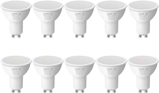 Lepro GU10 LED Bulbs, Warm White 2700K, 4W 345lm, 50W Halogen Spotlight Bulb Equivalent, Energy Saving GU10 LED Light Bulbs, 100° Wide Beam, Non-dimmable, Pack of 10