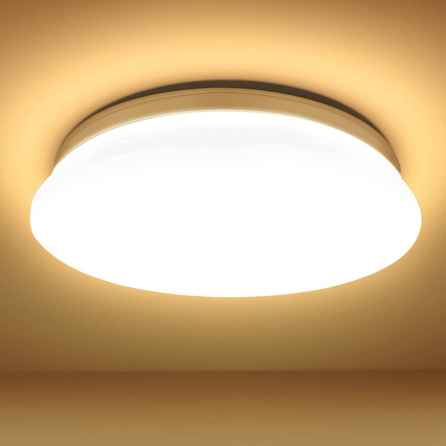 Lepro Kitchen LED Ceiling Light, 120W Equivalent, 18W 1850lm, 3000K Warm White, Flush Ceiling Lighting Fitting for Bedroom, Cloakroom, Porch, Hall, Lounge and More, φ28cm Round