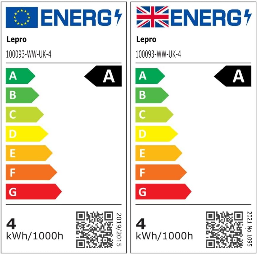 Lepro Vintage Bayonet Light Bulb, Ultra Efficient A-Rated B22 Bulb, 3.8W = 60W, 806lm, 2700K Warm White, 50000H Lifespan, Clear Filament, Glass, Non-dimmable, Pack of 4