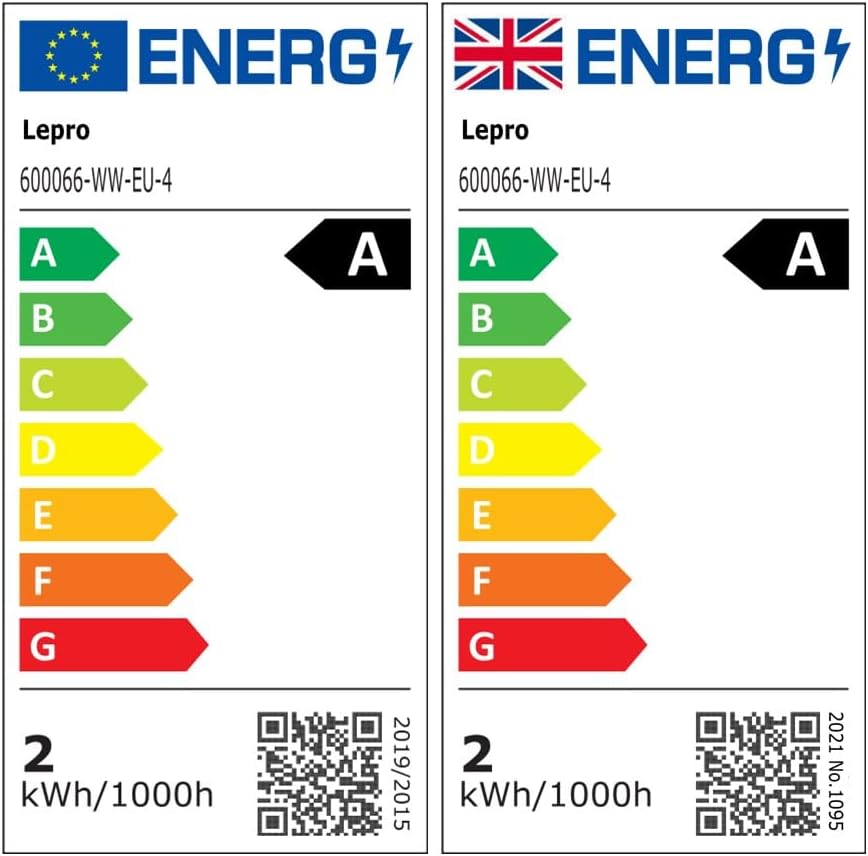 Lepro E14 LED Candle Bulb, Ultra Efficient A-Rated, 2.2W = 40W, 470lm, Warm White 2700K, 50000H Lifespan, SES Small Edison Screw, Clear Glass Vintage Filament Bulb, Pack of 4