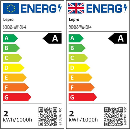 Lepro E14 LED Candle Bulb, Ultra Efficient A-Rated, 2.2W = 40W, 470lm, Warm White 2700K, 50000H Lifespan, SES Small Edison Screw, Clear Glass Vintage Filament Bulb, Pack of 4