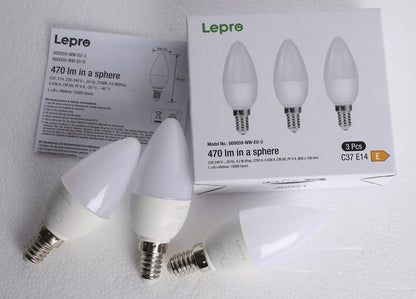 Lepro E14 LED Light Bulb, Small Edison Screw SES Candle Bulbs, 4.9W 470lm, 40W Equivalent E14 Bulb, Warm White 2700K E14 LED Bulb, Energy Saving Candle Light Bulbs, Non-dimmable, Pack of 3