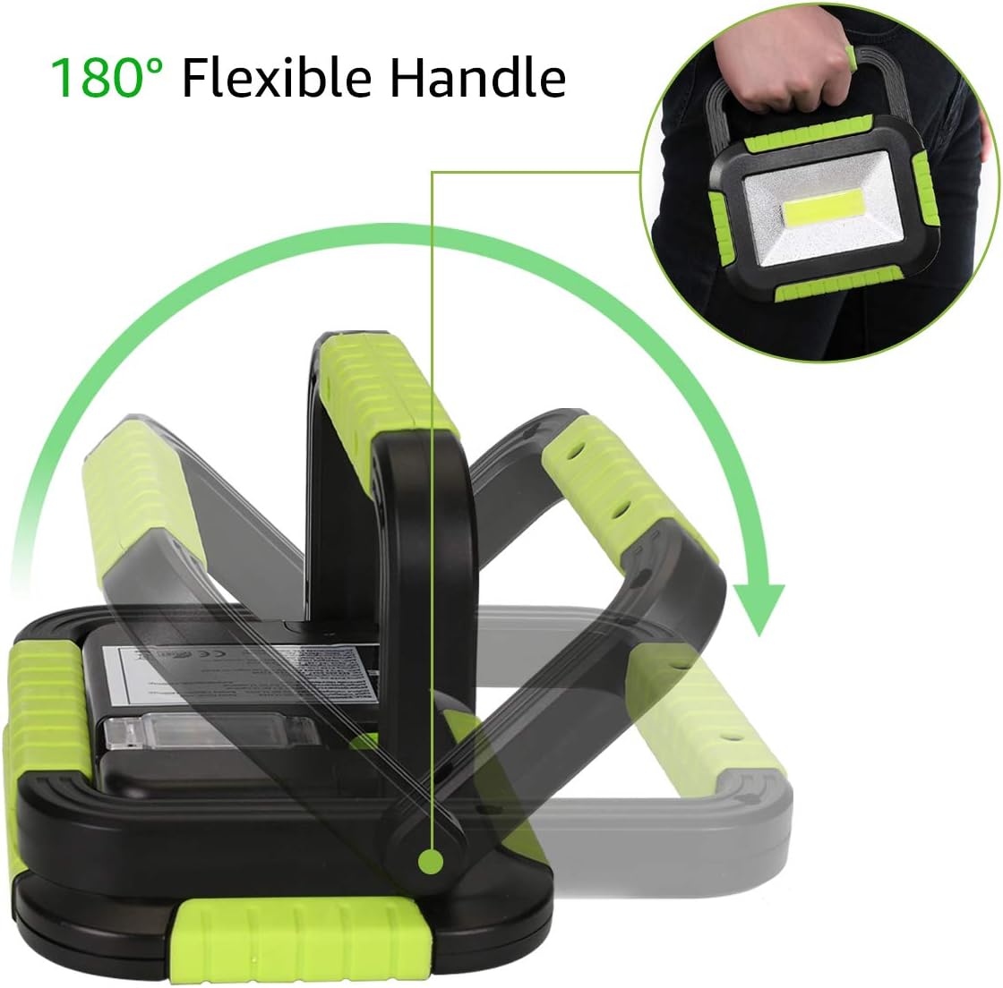 LE Camping Light Rechargeable, 1000 Lumen Portable Work Light Rechargeable, Bright Outdoor Camping Lantern with 4400mAh Power Bank, 3 Modes LED Floodlight for Emergency, Power Cuts, Tents and More