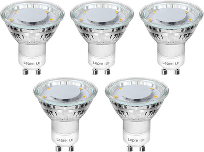 Lepro GU10 LED Bulbs Warm White 2700K, 4W 325lm Spot Light Bulbs, 50W Halogen Spotlight Equivalent, Energy Saving GU10 LED Lightbulbs, 100° Wide Beam, Non-dimmable, Pack of 5