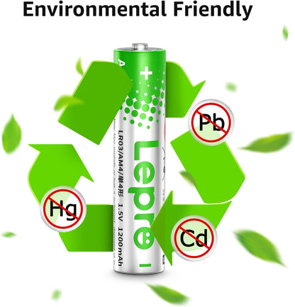 Lepro AAA Alkaline Batteries 12 Pack, 1200mAh Triple A Battery with Anti-Leakage Technology, High Capacity, Long Lasting Power, 1.5 Volt LR03 MN2400 AAA Battery Pack for Clocks Remotes Mouse Torch