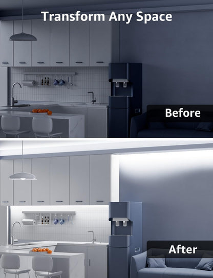 Lepro White LED Strip Light 10M, 2000lm Dimmable LED Lights, 24V UK Plug LED Strip with Dimmer Switch, 6000K Cool White Strip Lights for Kitchen, Cabinet, Wardrobe, Conservatory, Garage (1 Roll)