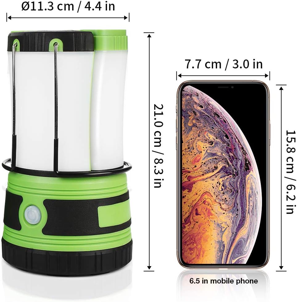 Lepro 3 in 1 Rechargeable Camping Lantern with 2 Torches, 1000lm Camping Lights Battery Powered, 4 Modes Torch Lantern Rechargeable for Power Cuts, Emergency Lighting, Camping Tent, Storm, etc.