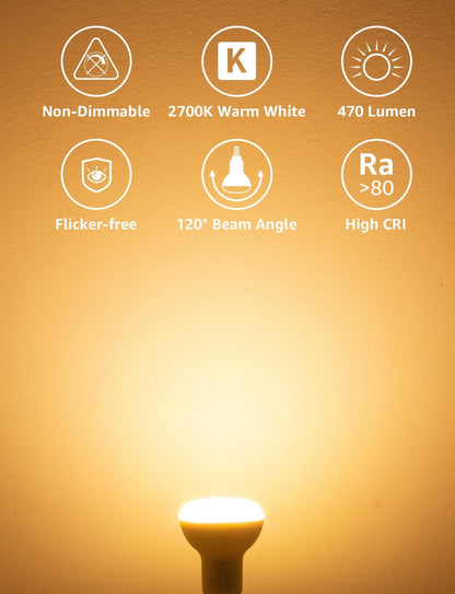 Lepro E14 LED Light Bulb, R50 Reflector Bulb Small Screw, 4.9W 470lm, 40W Equivalent E14 Bulb, Warm White 2700K, SES LED Spotlight Bulbs Screw Fitting, 120° Wide Angle, Non-dimmable, Pack of 5