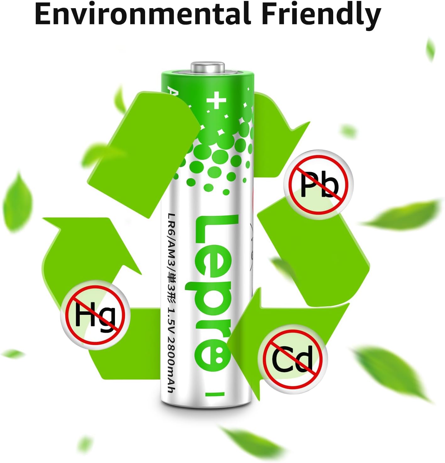 Lepro AA Batteries 48 Pack, 1.5 Volt Alkaline Double AA Battery with High Capacity, Anti-Leakage, Long Lasting Power, 2800mAh LR06 MN1500 Batteries AA for Clocks Remotes Mouse Torch