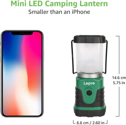 Lepro Camping Lantern Battery Powered, Portable Small Camping Tent Lights AA Battery Operated, Dimmable Warm White to Daylight Modes, Battery Lanterns for Indoors, Power Cuts, Emergency, Pack of 2