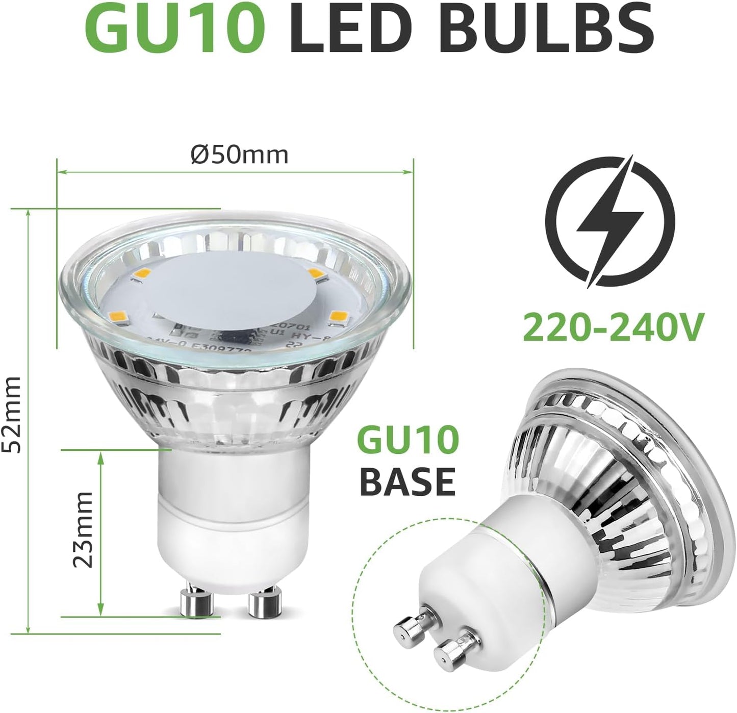 Lepro GU10 LED Bulbs Warm White 2700K, 4W 325lm Spot Light Bulbs, 50W Halogen Spotlight Equivalent, Energy Saving GU10 LED Lightbulbs, 100° Wide Beam, Non-dimmable, Pack of 5