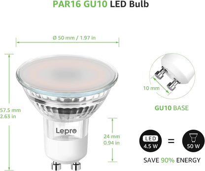 Lepro GU10 Smart Bulb, Dimmable Smart Light Bulb GU10, 4.5W 385lm, CCT Warm to Cool Daylight GU10 LED Spotlight Bulbs, Compatible with Alexa and Google Home, Pack of 2 (2.4GHz WiFi Only)