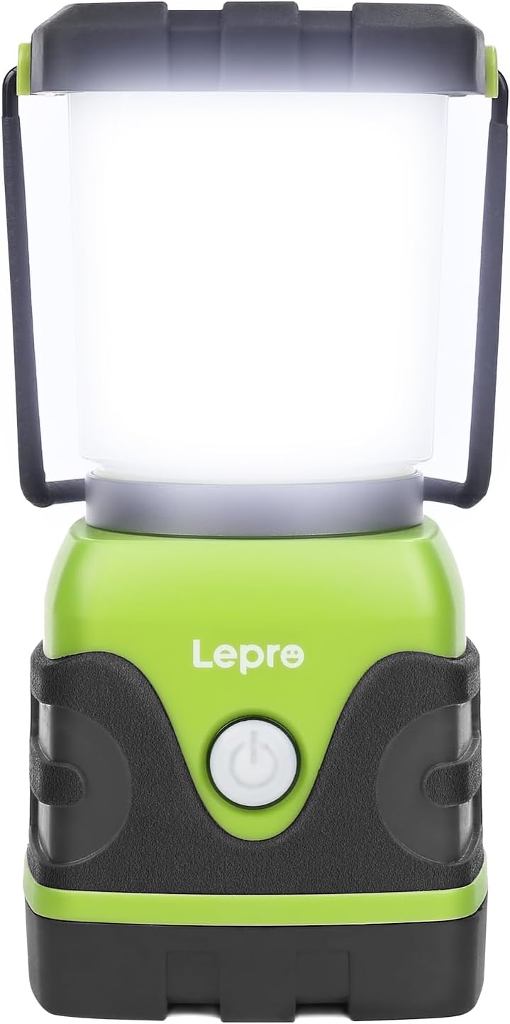 Lepro Battery Camping Lantern, 1500 Lumen Camping Light Battery Powered, Dimmable Warm White and Cool White Modes, Battery Lantern for Power Cuts, Emergency Lighting, Suit for Hiking, Fishing, Tents