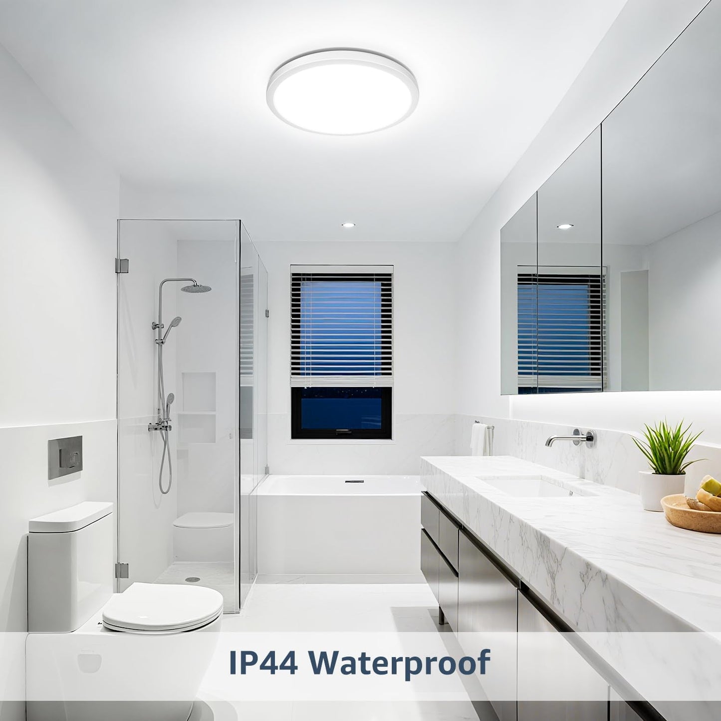 Lepro 24W 2400lm Ceiling Light, 29.3cm Large LED Bathroom Light, 2.6cm Ultra-Thin, Waterproof, Daylight White 5000K, Flush Ceiling Light for Living Room, Bedroom, Kitchen, Garage and More, 2 Packs