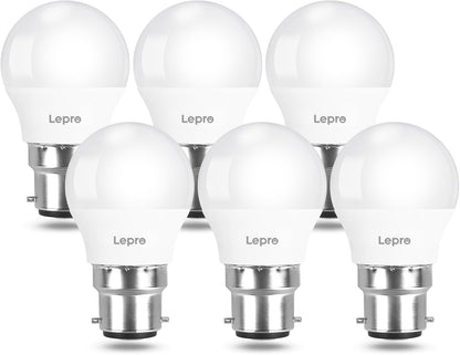 Lepro Bayonet Light Bulbs, 40W Equivalent, Warm White 2700K, 4.9W 470lm B22 LED Bulb, G45 Golf Ball Energy Saving Lightbulbs, 180° Wide Beam, Non-dimmable, Pack of 6