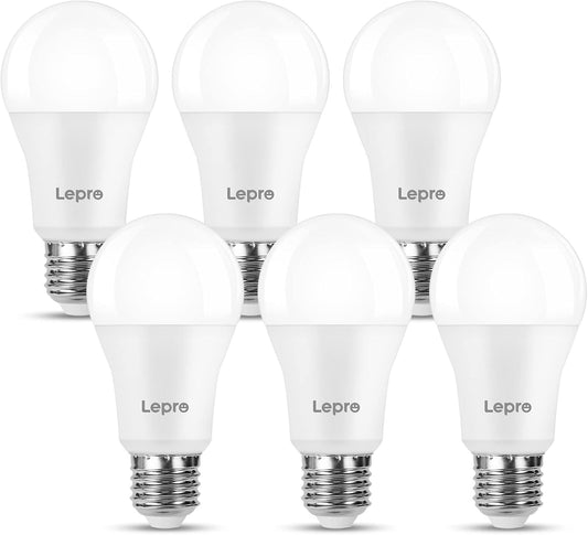 Lepro E27 Screw Bulbs 100W Equivalent, Cool White 6500K, 13W 1520lm Super Bright E27 LED Bulbs, GLS Energy Saving Edison Lightbulb, Non-dimmable, Pack of 6
