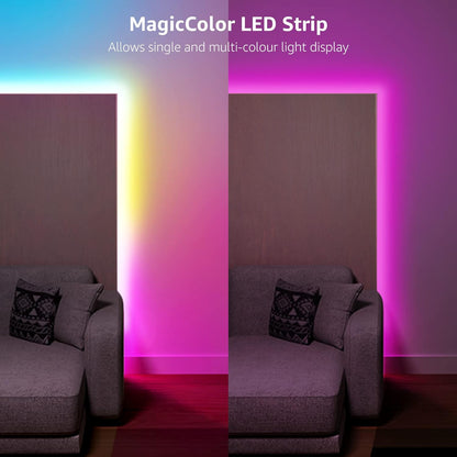 Lepro MagicColor LED Strip Light 10M (5Mx2) 300LEDs, Rainbow Chasing Lights, Music Sync, Multiple Colours on One Line, Remote Control LED Lights for Bedroom, Living Room, Bar, Gaming Time