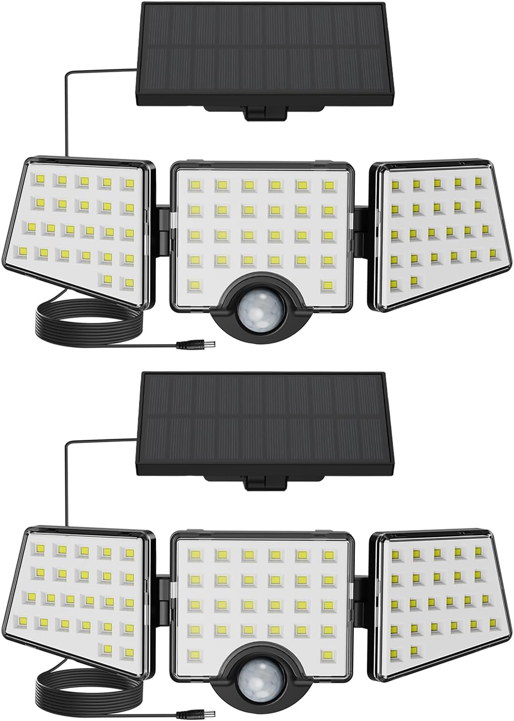 Lepro Solar Security Lights Outdoor Motion Sensor, 1200LM Solar Flood Lights with Separate Solar Panel, IP65 Waterproof, Adjustable 3Heads, Solar Pir Wall Lights for Yard Garage Pathway