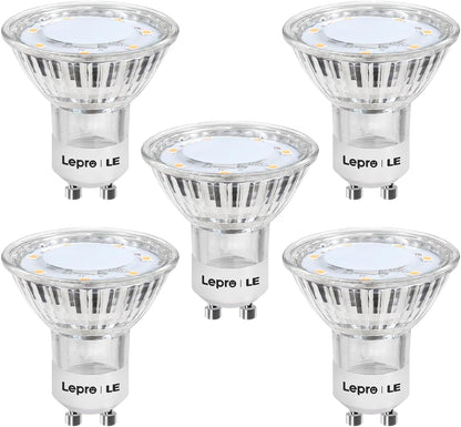 Lepro GU10 LED Bulbs, Warm White 2700K LED Light Bulbs, 35W Halogen Spotlight Equivalent, 3W Energy Saving GU10 Bulbs, 250lm, 100° Beam Angle, Non Dimmable, AC 220-240V, Pack of 5