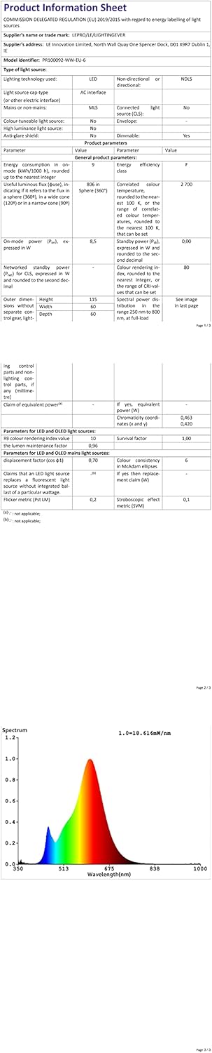 Lepro E27 Screw Bulb Dimmable, 8.5W Equivalent to 60W, Warm White 2700K E27 LED Bulbs, 806 Lumen Edison LED Light Bulb, Energy Saving E27 Bulbs for Lamp, Pack of 6