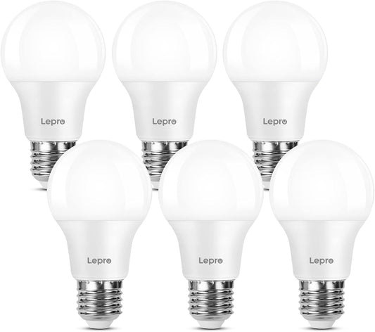 Lepro E27 Screw Bulb, Cool White 6500K, 60W Equivalent E27 LED Bulb, 8.5W 806lm Edison Screw Bulb, GLS Energy Saving E27 LED Light Bulbs, Non-dimmable, Pack of 6