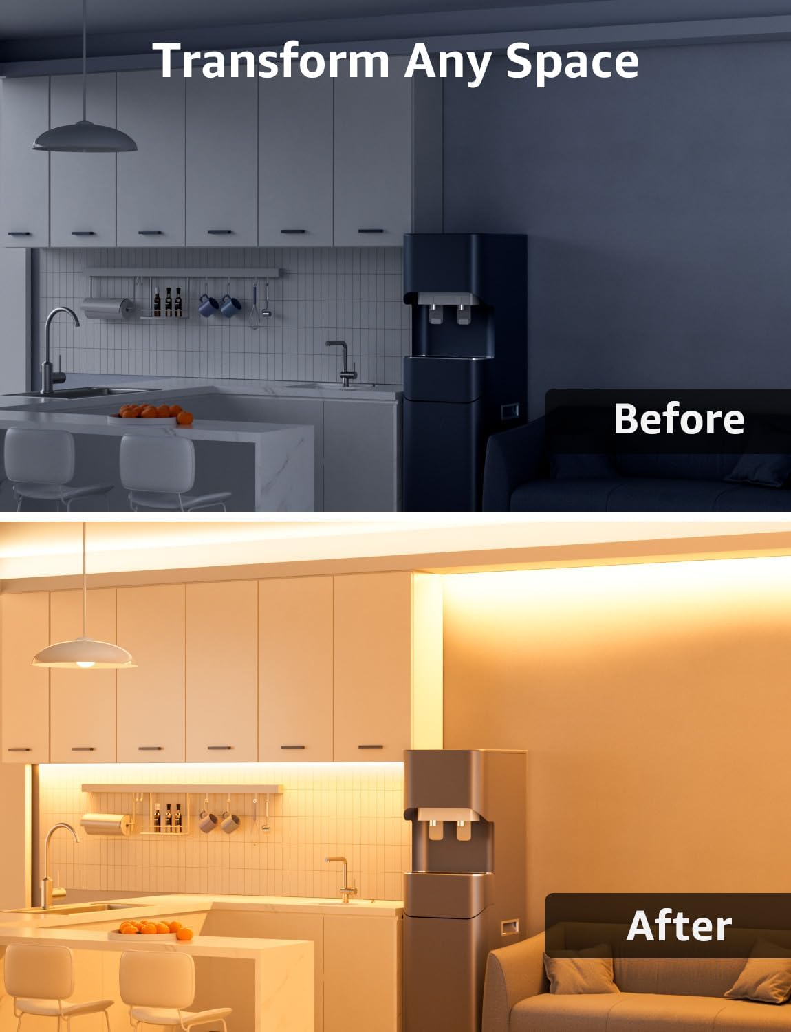 Lepro LED Strip Light Warm White 10M, 2000lm Dimmable LED Taple, 24V UK Plug in LED Strip with Dimmer Switch, 3000K Flexible Stick-on LED Lights for Bedroom, Kitchen, Cupboard, Shelf (1 Roll)