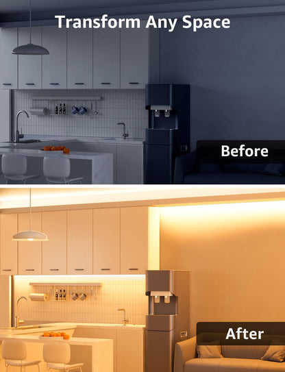 Lepro LED Strip Light Warm White 10M, 2000lm Dimmable LED Taple, 24V UK Plug in LED Strip with Dimmer Switch, 3000K Flexible Stick-on LED Lights for Bedroom, Kitchen, Cupboard, Shelf (1 Roll)