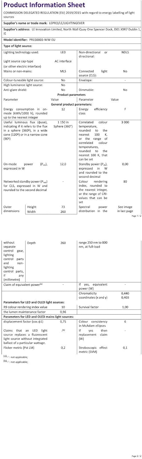 Lepro Ceiling Lights, 12W 1150 Lumen, 3000K Warm White, Flush Ceiling Lighting Fitting for Kitchen, Bedroom, Cloakroom, Porch, Hall, Lounge, Utility Room and More, φ26cm Round