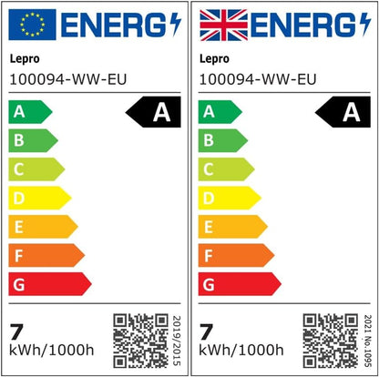 Lepro E27 Screw Bulb Vintage, Ultra Efficient A-Rated GLS Bulb, 7.2W = 100W, 1521lm, 2700K Warm White, 50000H Lifespan, Clear Filament, Glass, Non-dimmable
