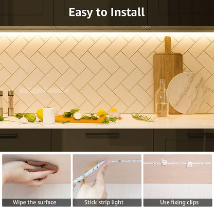 Lepro Warm White LED Strip Light 5M 300 LEDs, 1650lm Dimmable LED Tape Lights, 3000K Flexible LED Lights for Bedroom Kitchen Under Cabinet Wardrobe Stair (12V Power Plug and Dimmer Switch Included)