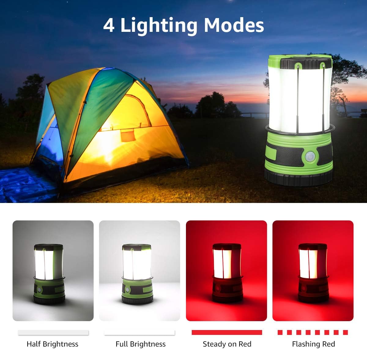 Lepro 3 in 1 Rechargeable Camping Lantern with 2 Torches, 1000lm Camping Lights Battery Powered, 4 Modes Torch Lantern Rechargeable for Power Cuts, Emergency Lighting, Camping Tent, Storm, etc.