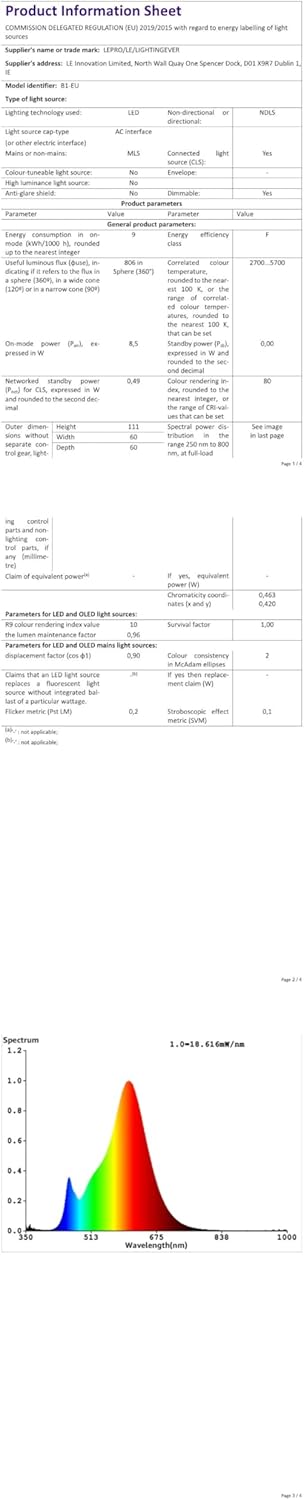 Lepro B1 AI Smart Bulb E27, Music Sync Bluetooth & WiFi Bulb, Voice Control Smart Screw Bulb, AI Lighting Design Assistant, Colour Changing Light Bulbs, RGBCCT, Work with Alexa & Google Assistant