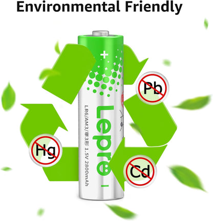 Lepro AA & AAA Batteries 48 Pack, 1.5 Volt Alkaline Batteries with High Capacity, Anti-Leakage, Long Lasting Power, LR03 LR06 MN2400 MN1500 Batteries Pack for Clocks Remotes Mouse Torch