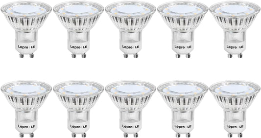 Lepro GU10 LED Bulbs, Warm White 2700K LED Light Bulbs, 35W Halogen Spotlight Equivalent, 3W Energy Saving GU10 Bulbs, 250lm, 100° Beam Angle, Non Dimmable, AC 220-240V, Pack of 10