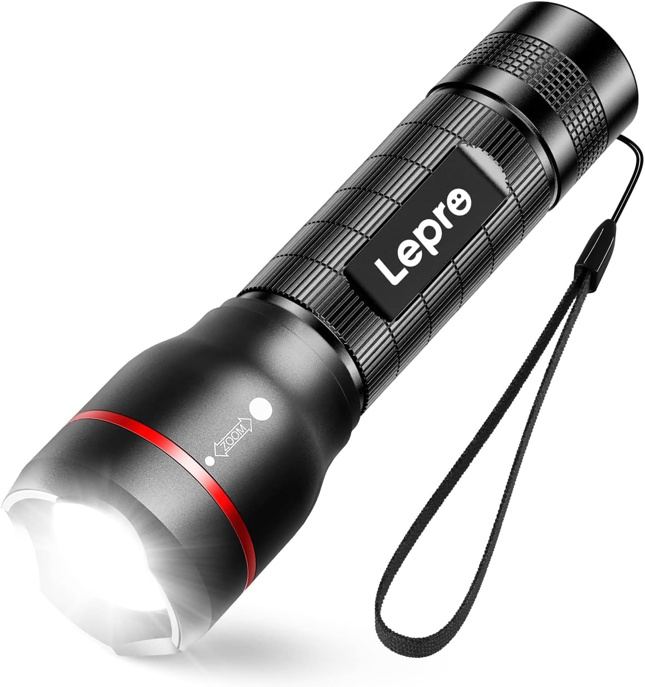 Lepro LED Torch, LE 2000 Super Bright Flashlight, Powered by AAA or 18650 Rechargeable Battery, Water Resistant, 5 Modes, Zoomable, Small Handheld Torch for Camping, Dog Walking, Running, Emergency