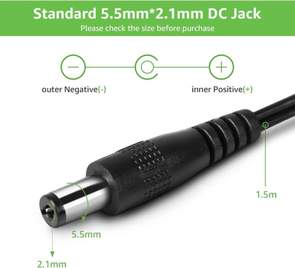 LE 12V 2A Power Supply for LED Strip Lights, AC 100-240V Mains to DC 12V Converter Adapter Driver Transformer, 24W UK Plug with 1.5M Cable, 5.5mm x 2.1mm Jack, GS TUV Approved