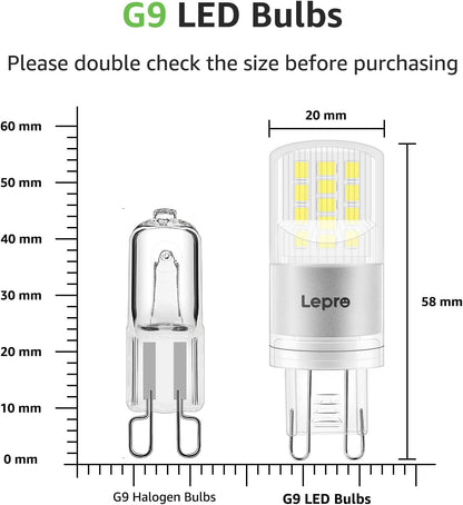 Lepro G9 LED Bulbs Cool White, 3.8W 470lm G9 LED Bulb, 40W Equivalent G9 Capsule Bulb, Energy Saving LED G9 Bulbs Cool White 6000K, AC 220V-240V, Non-dimmable, Pack of 5