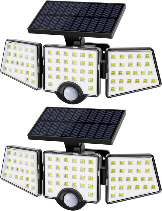Lepro Solar Security Lights, 1200LM Solar Floodlights Motion Sensor with 360 Degree 3 Adjustable Heads, IP65 Waterproof, Wide Lighting Angle Solar Lights Outdoor for Yard Garage Pathway