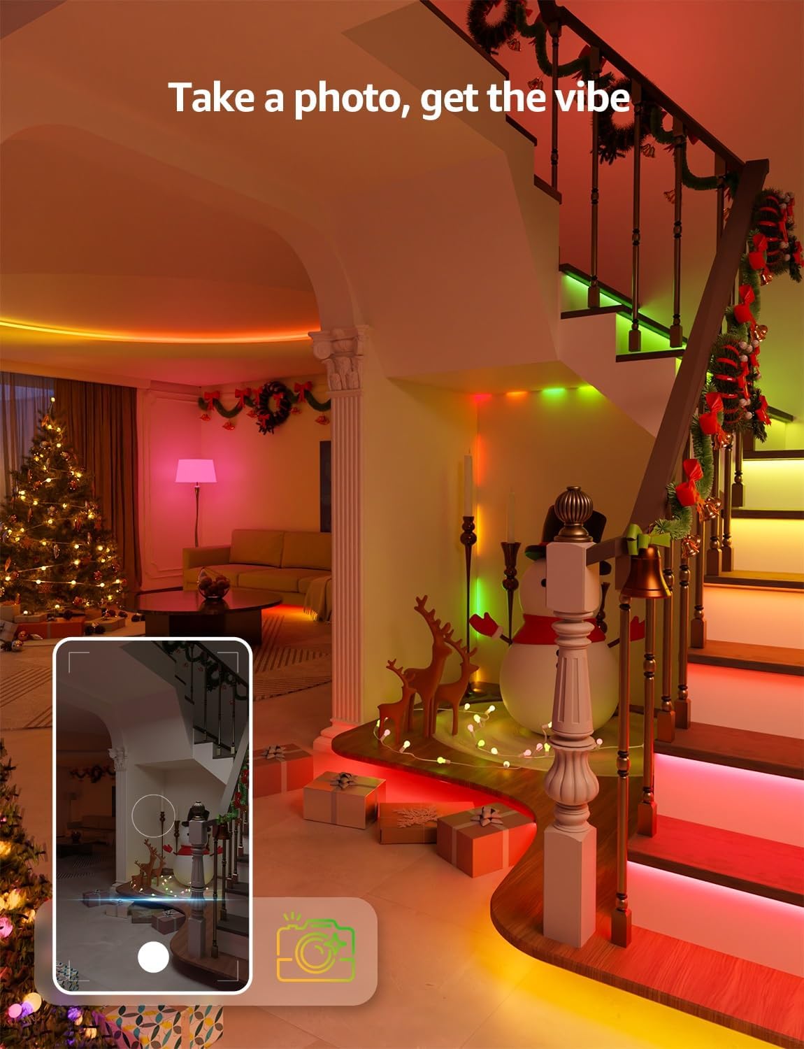 Lepro S1 AI Smart Rainbow LED Strip Light 10M, 30 LEDs/M, Music Sync, Works with Alexa & Google Home, WiFi Bluetooth App Voice Control, AI Lighting Design Assistant, MagicColor LED Lights for Bedroom