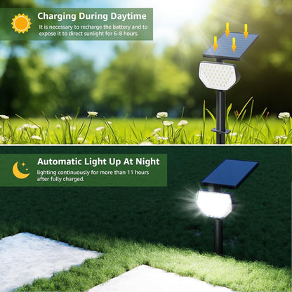 Lepro Solar Spot Lights Outdoor Garden, 43 LED Solar Garden Lights with IP65 Waterproof, 2 Lighting Modes, 135° Adjustable, Dusk-to-Dawn Cool White Solar Spotlights for Lawn Yard [4 Pack]